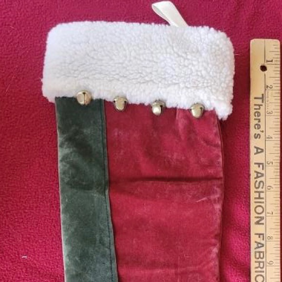 Tall boot style Christmas velour Stocking - Picture 3 of 4